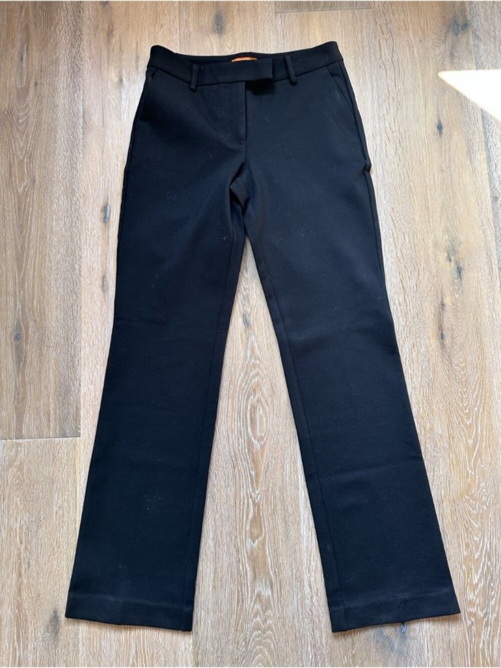 Black Classic Mid Rise Straight Leg Trouser Dress Pants Business Casual - 2